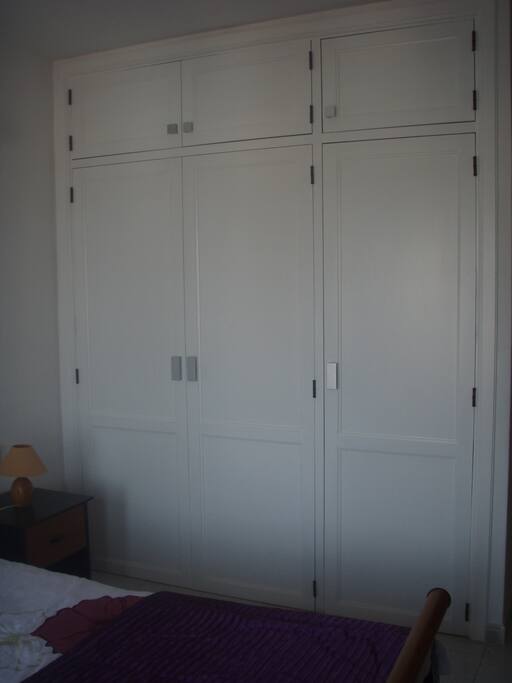 Built in closet in bedroom