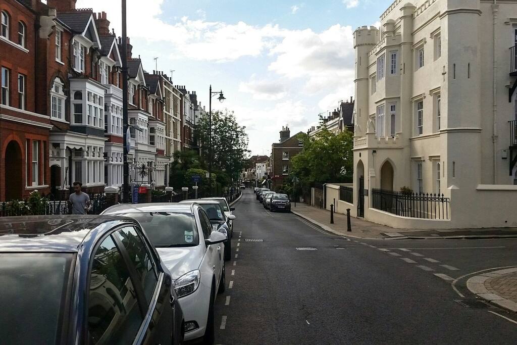 The view of the well-kept homes down Richmond Hill...