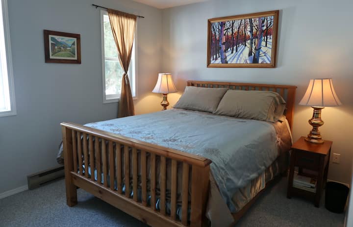 Master bedroom with  queen sized bed and small bedroom attached