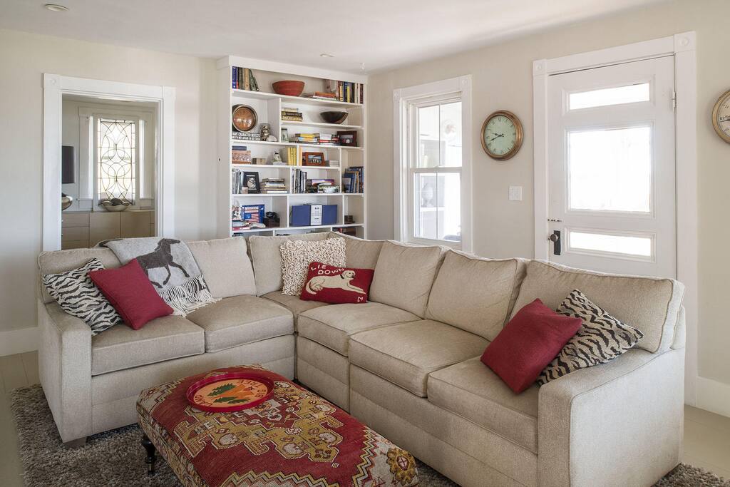 Living Room with plenty of seating, flat screen TV and amazing views