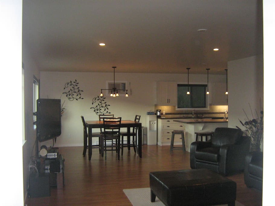 Part living room and dining area.