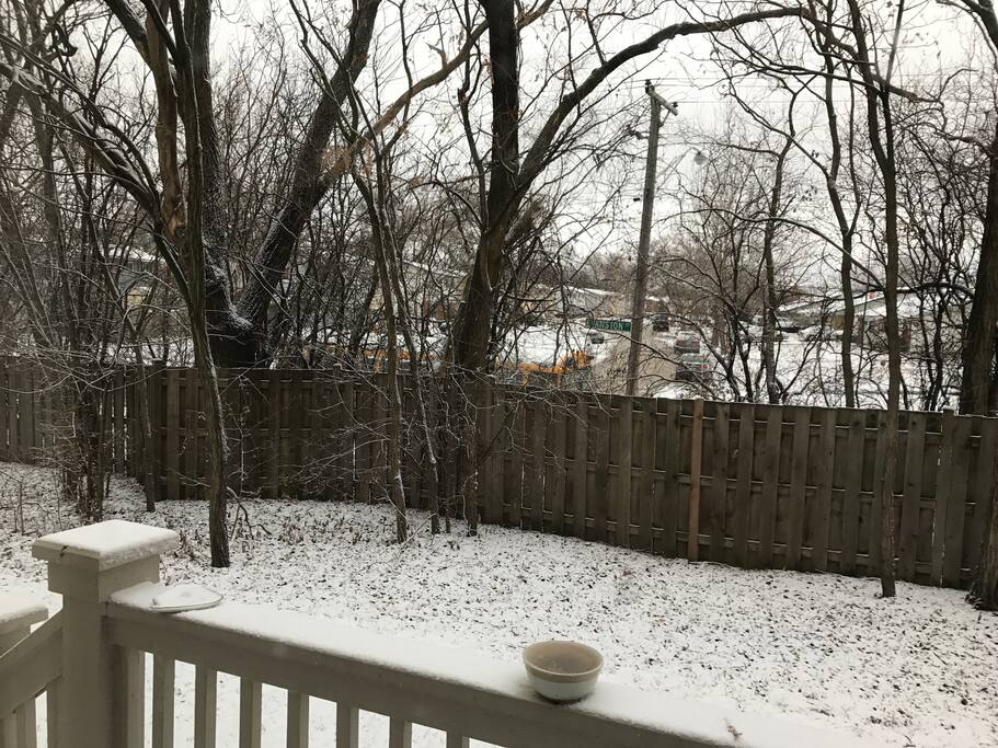 Deck with beautiful tree line