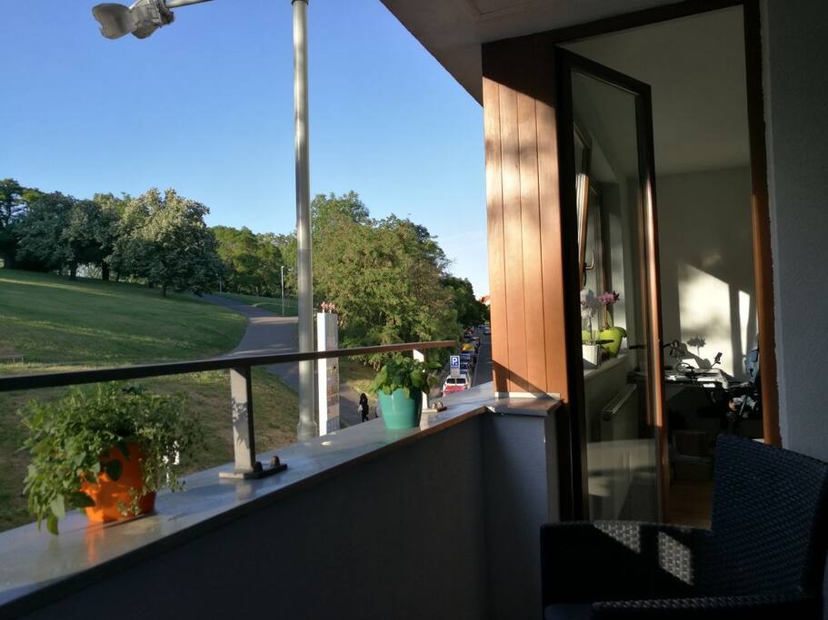 Balcony where you can enjoy evening wine or breakfast
