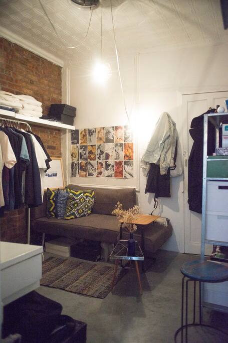 Separate room for storage.