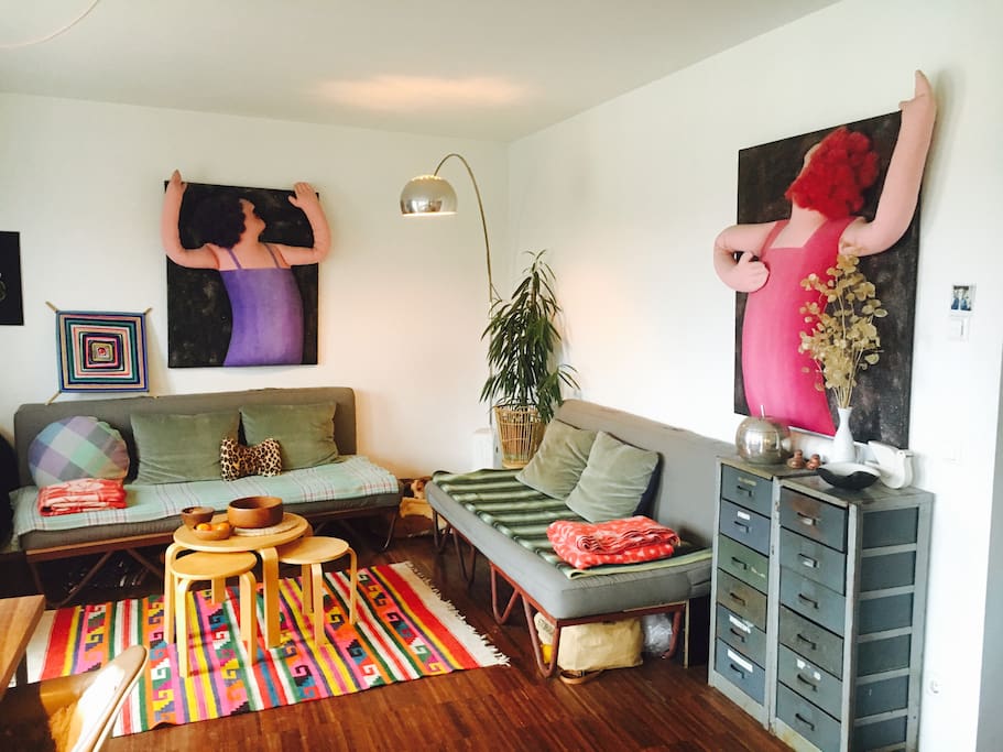a colourful living room