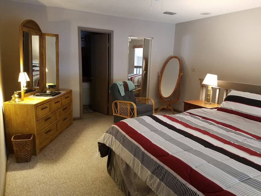 Master/Loft King, bathroom door in background.