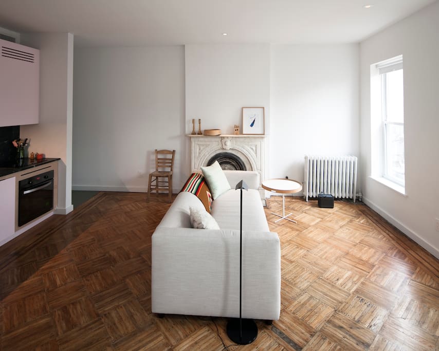 Living room and kitchen