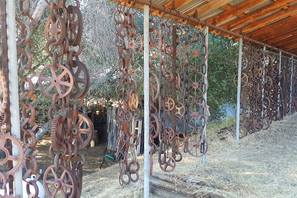 One of many built-in art pieces in the Gardens