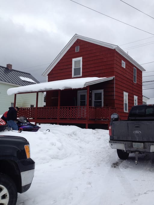 View of the back porch and off street parking