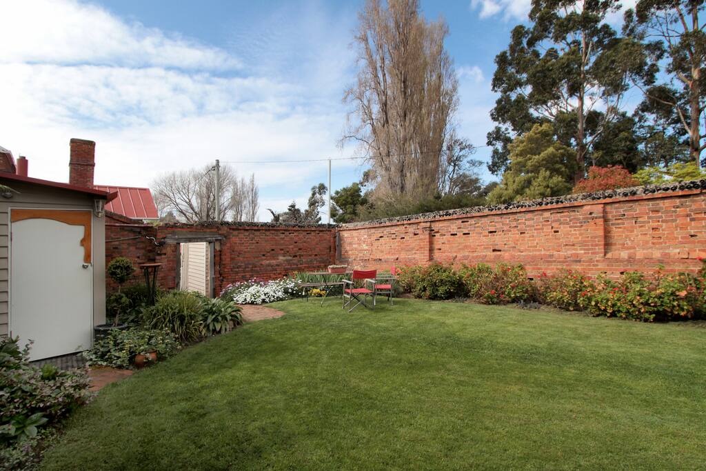 The private, walled garden at The Hall