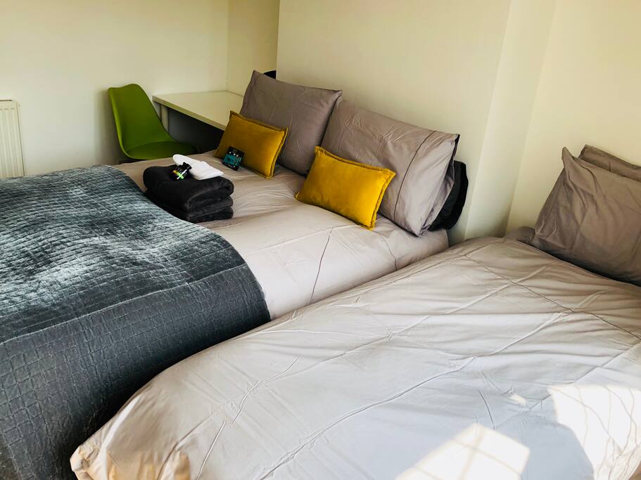 Your bedroom; light and airy.