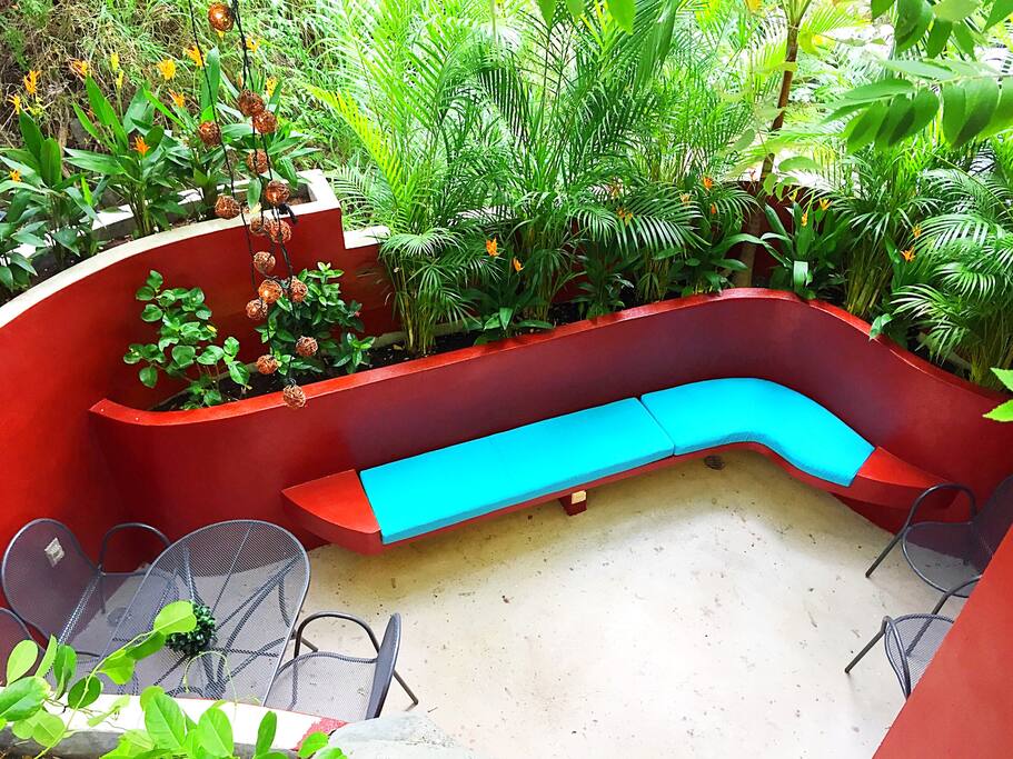 Terrace has wifi & multiple charging outlets