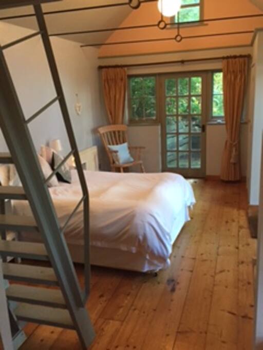 Open plan bedroom