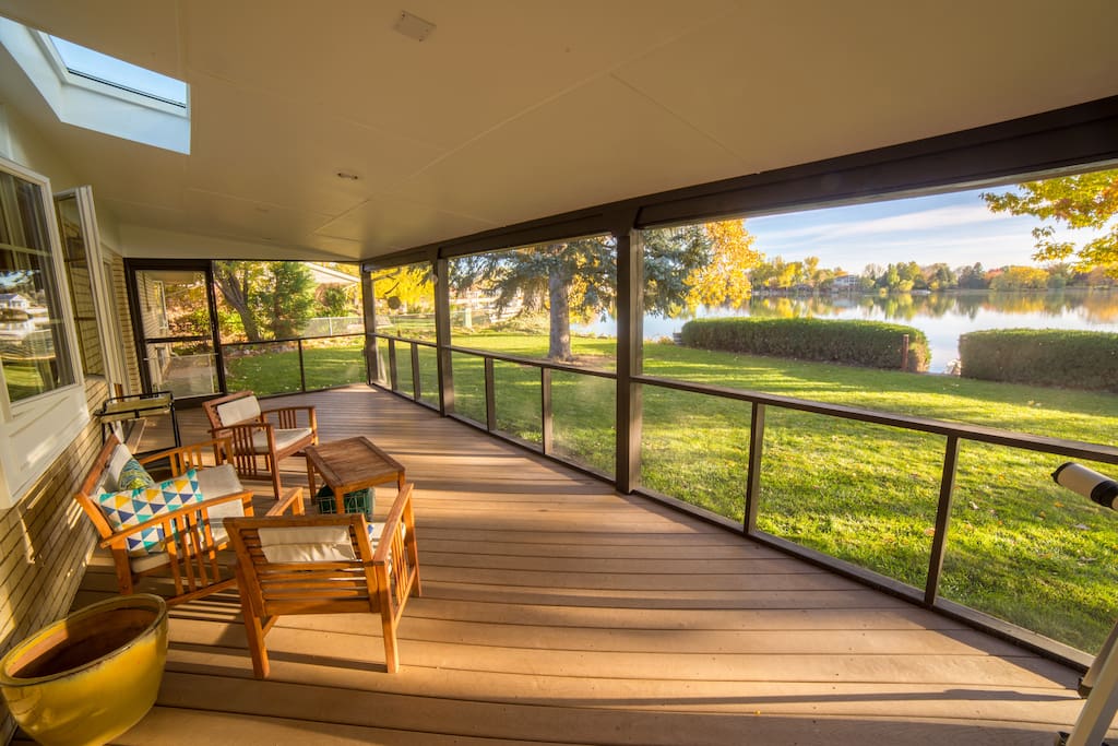 Screened-in back porch for your morning coffee or evening cocktail