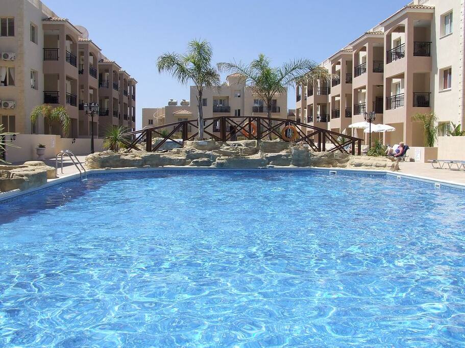 Second Large Pool with walk over bridge
