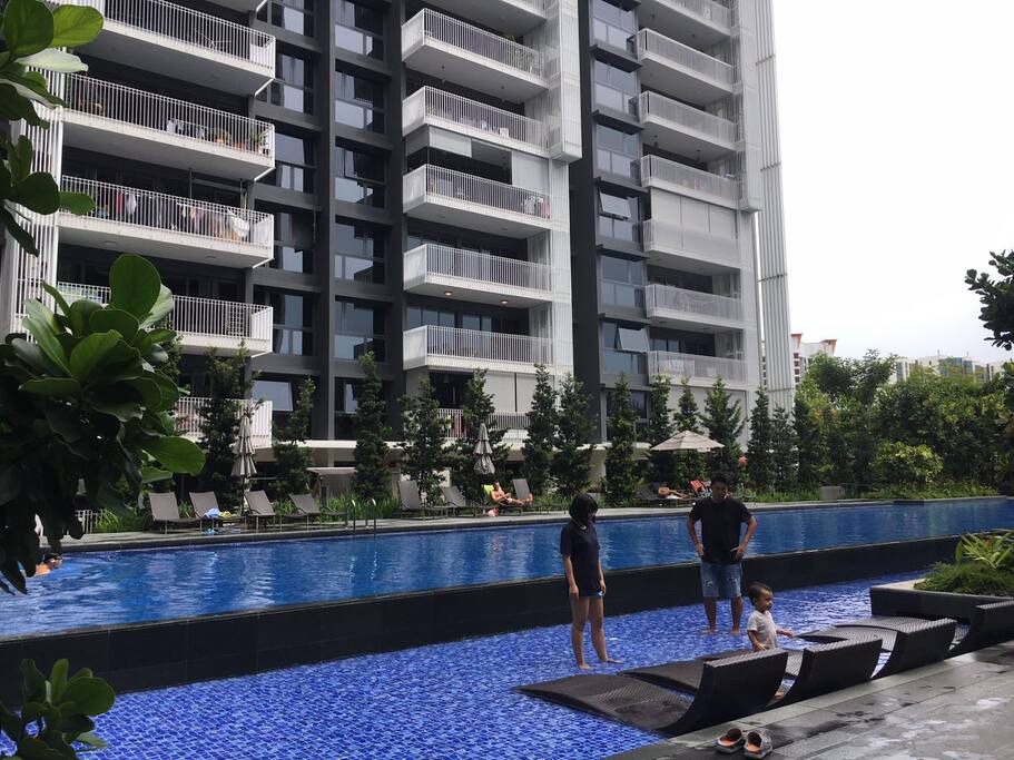 With daybeds in water to enjoy