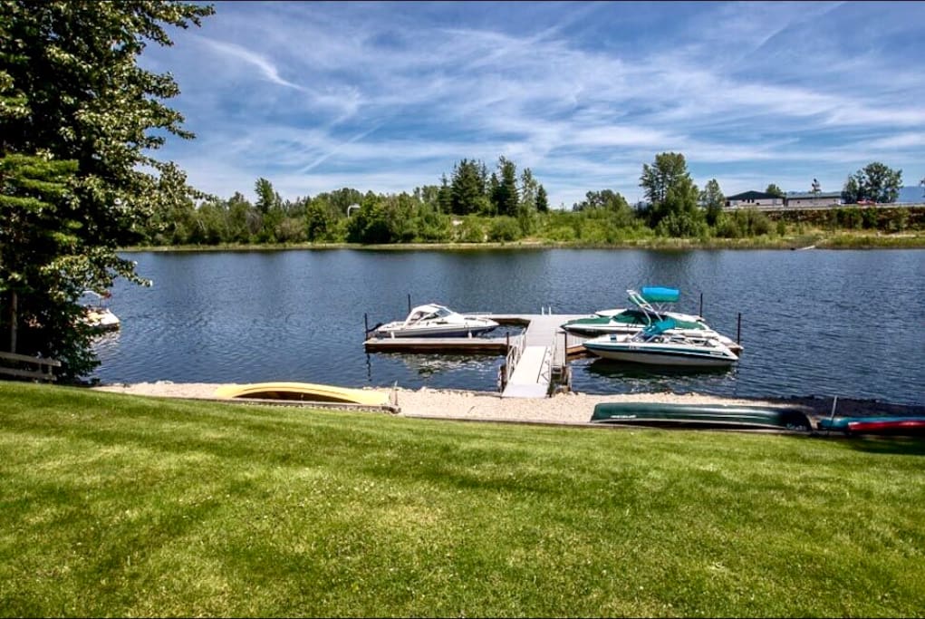 Gorgeous view of Lake Pend Oreille from the front door. Enjoy the private dock and well kept lawn.
