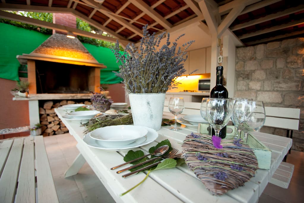 Garden - summer kitchen with barbecue