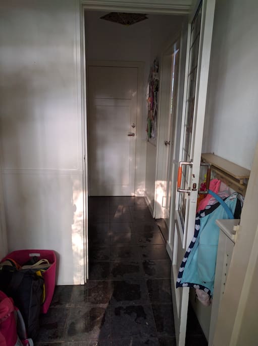 The hallway behind the front door.