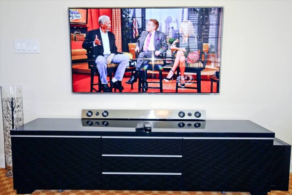Enjoy the 3D 55-Inch LED TV with surround sound and internet bowsing capabilities