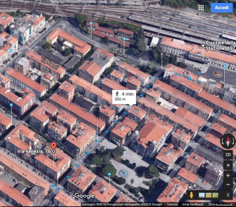 Map to the railway station which is only 4 minutes away walking
