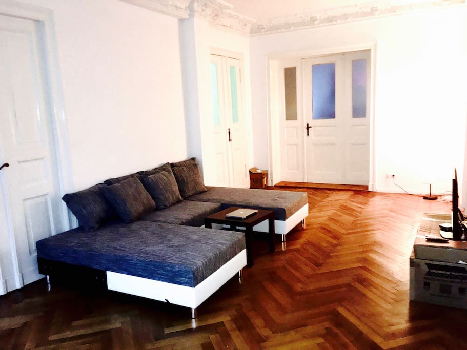 The living room.