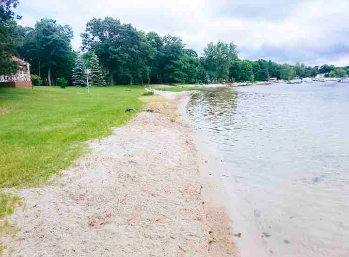 Lake House with Sandy Beach