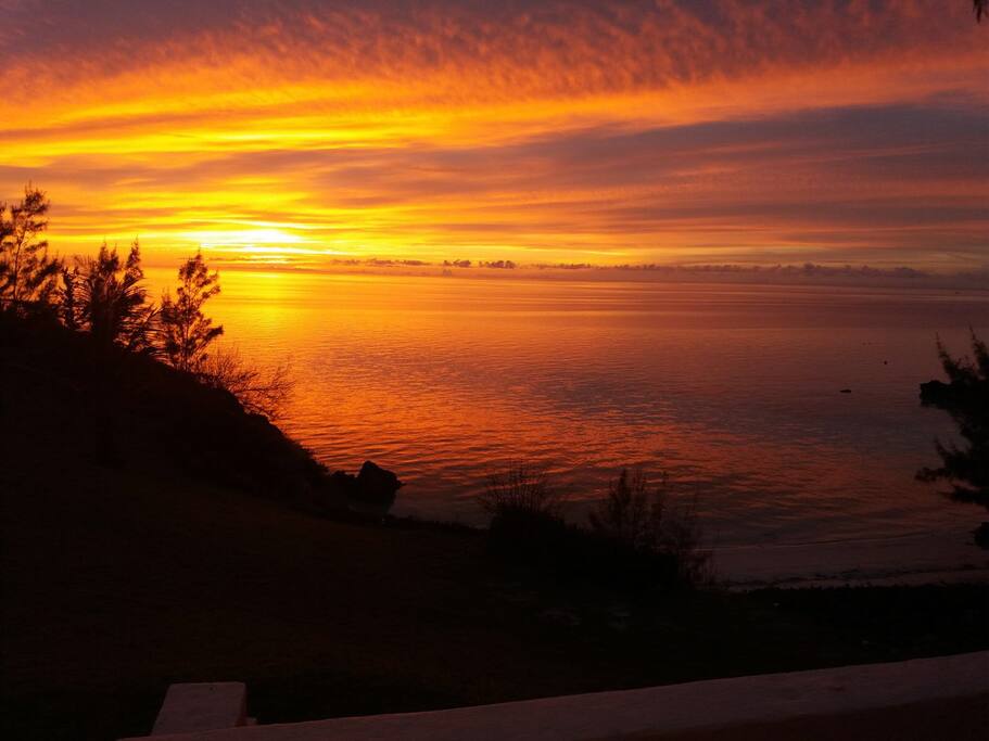 Spectacular sunsets from the lawn