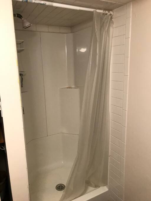 Guest shower, towels and soap are available