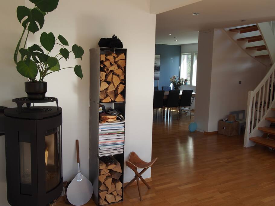 Peis i stuen.