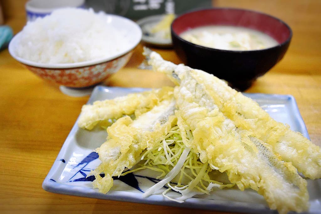 Fresh fish tempura of breakfast