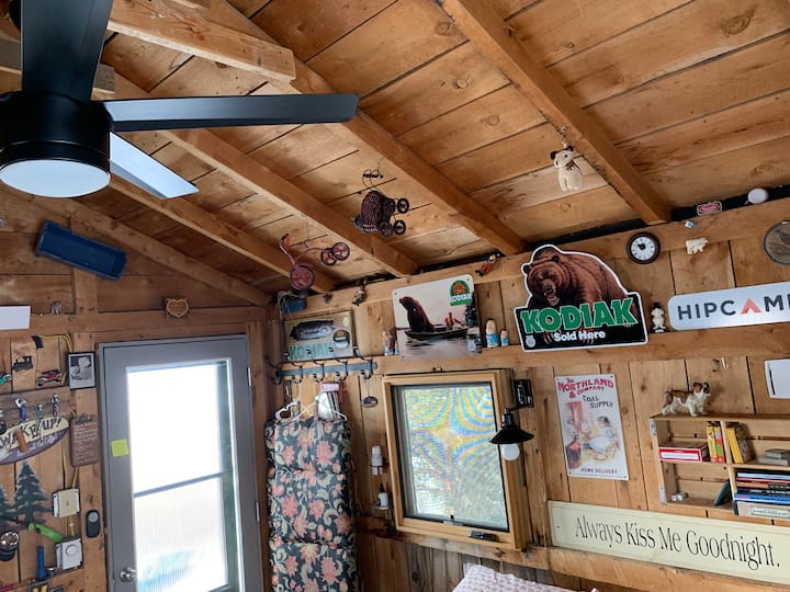 Inside of the Little Cabin looking West. 