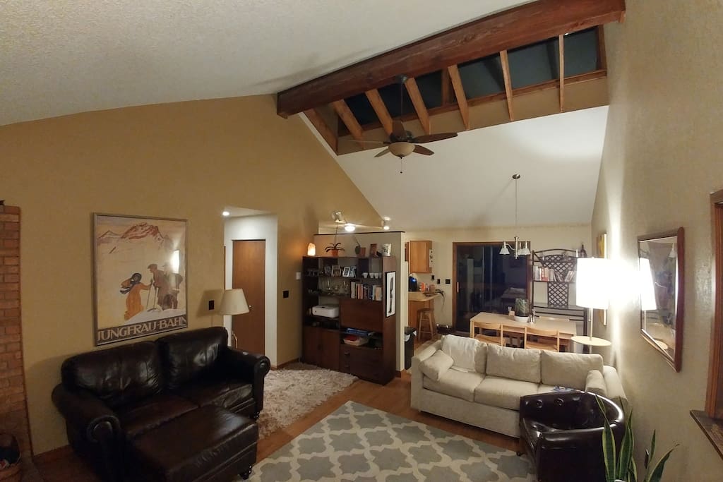 Living room with skylight