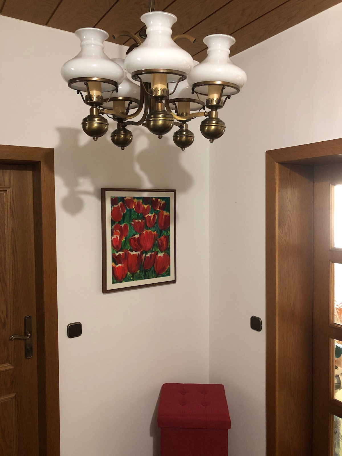 1 velika anteroom stvarna
drveni ormar s dovoljno prostora za odlaganje, ogradom za odjeću, ogledalom, komodama.
