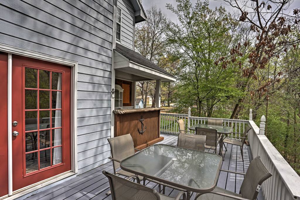 Spend downtime relaxing outside on the private deck.