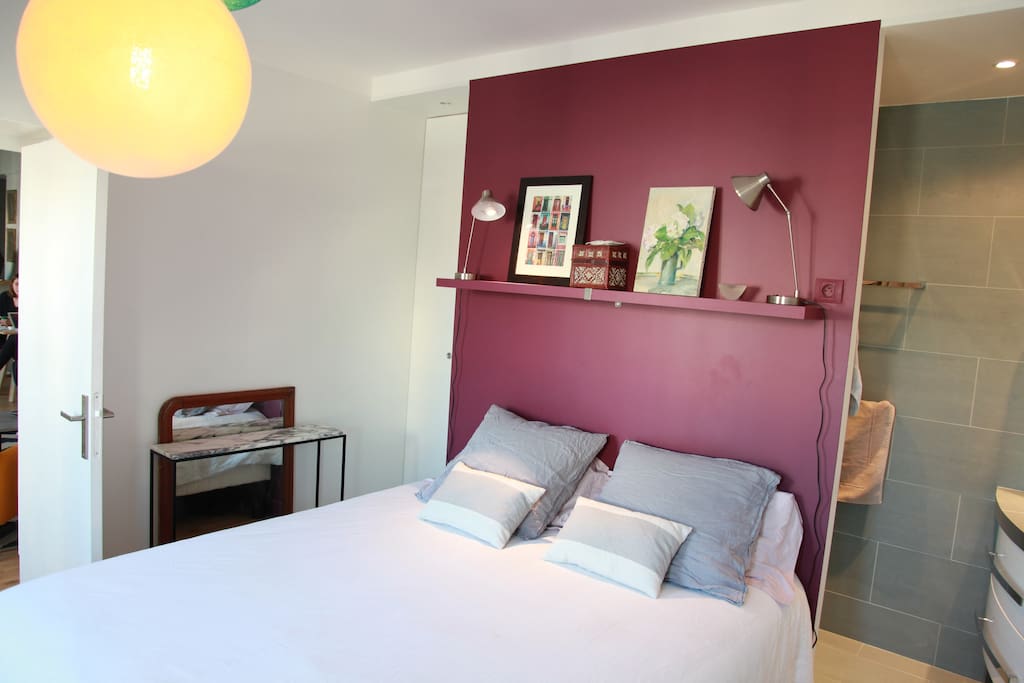 The bedroom is accommodated with a comfortable bed