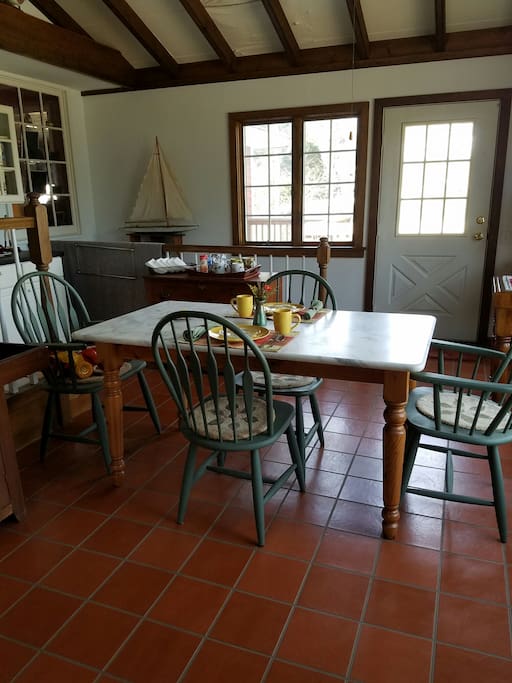 Beautiful sun room to relax with a cup of coffee