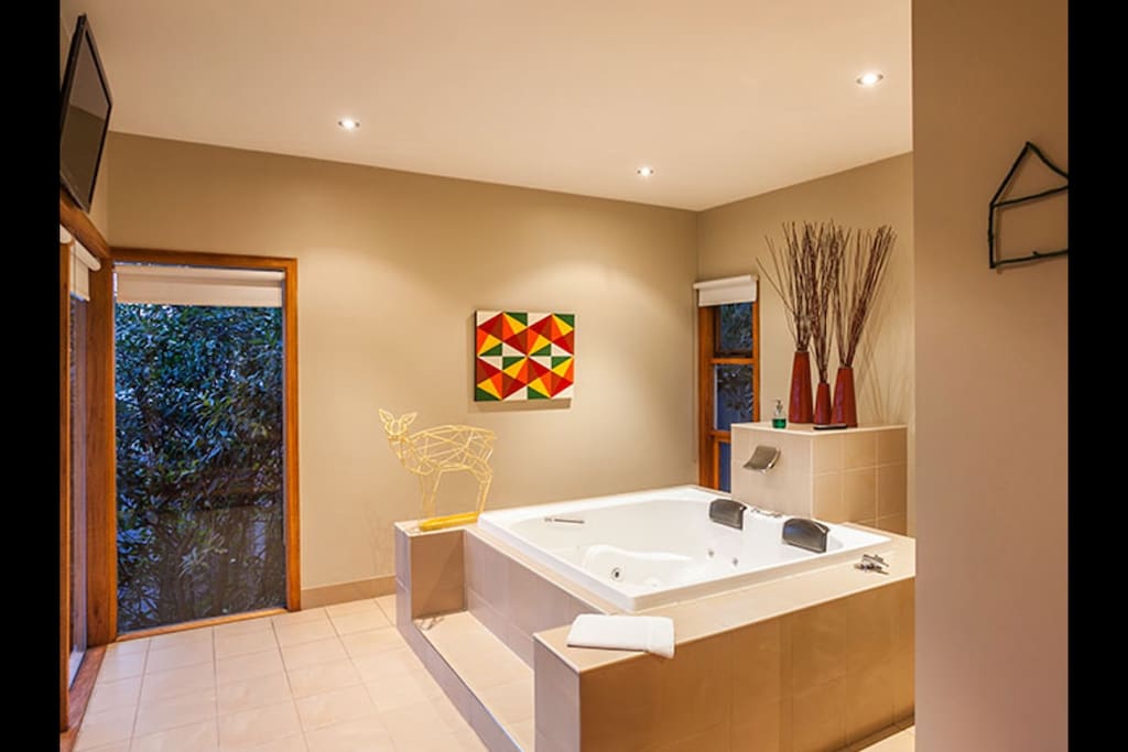 Relax in the 6 person spa