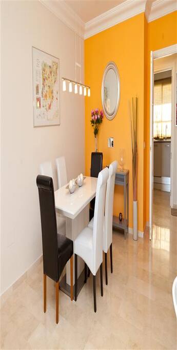 Dining area in the apartment next to the kitchen