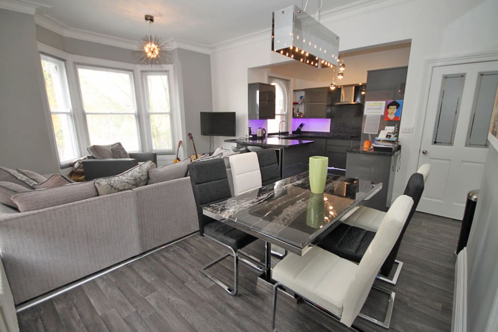 Open plan kitchen diner lounge
