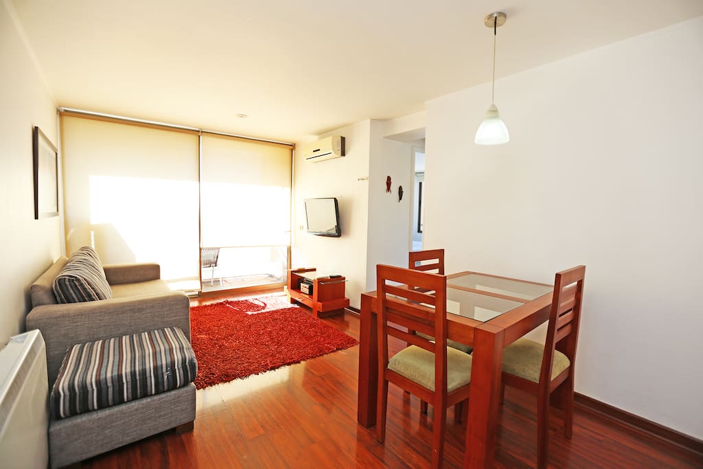 Dining area and living room