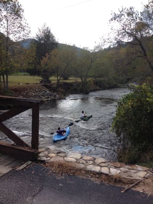 Our bridge over the Toccoa River!