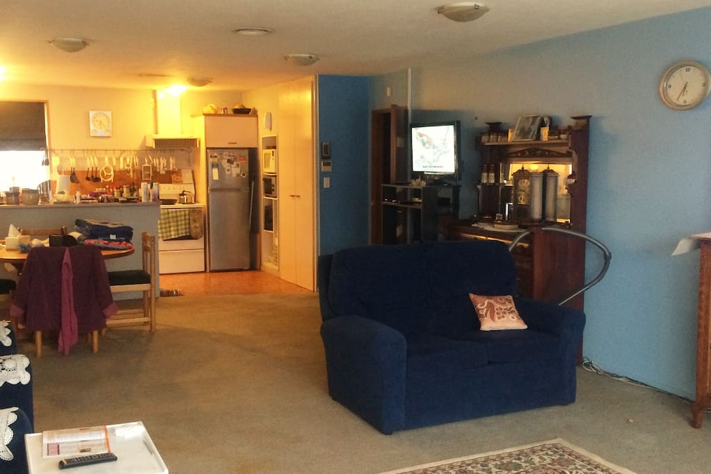 cosy shared sitting room and kitchen
