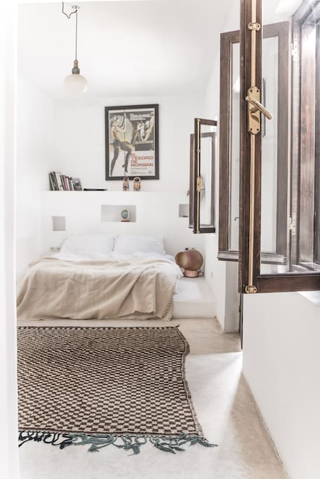 Bedroom 3 with 1 x Double bed and wet room en-suite bathroom with direct access to the terrace garden
