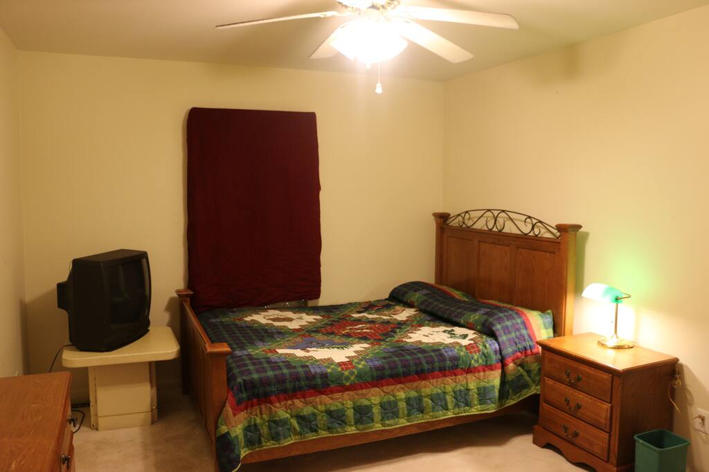 Queen size bed and nightstand