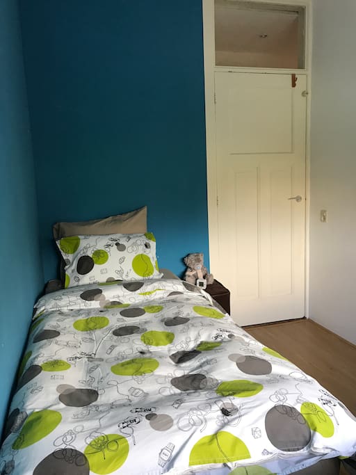 Comfortable real bed and down duvet