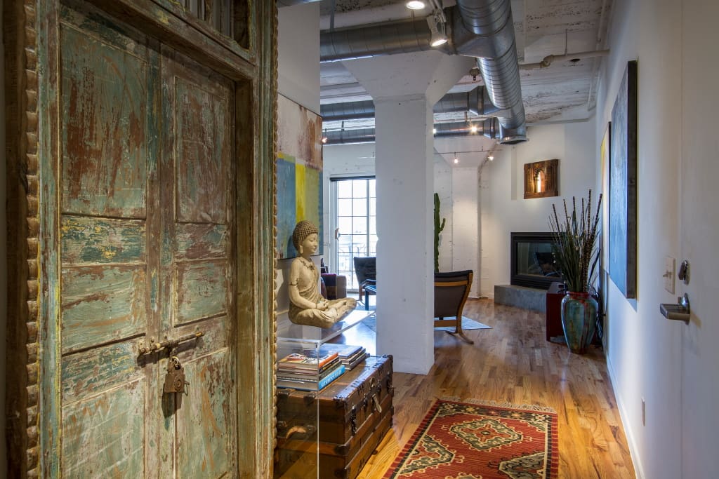 Love this entrance... we found the most amazing antique door we use it for art. This can be your happy place!