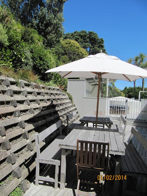 Back deck seating area