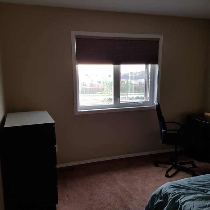 Bedroom showing space where floor bed will fit if needed