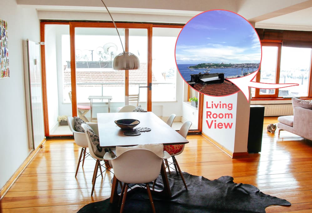 Our living room with Bosphorus view